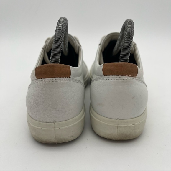 ECCO SOFT 7 White Leather Sneakers Women’s Size 7 (38) Shoes Orthotic Oxfords - Picture 4 of 11